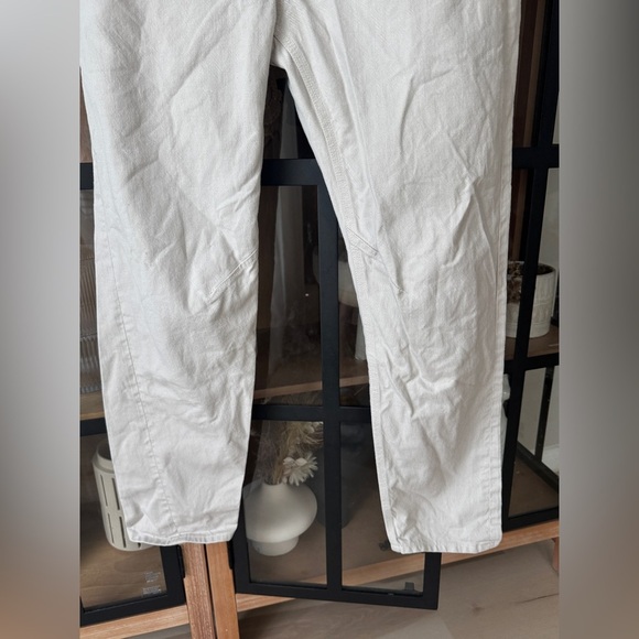 Rag & Bone straight leg jeans ecru light gray beige high rise waisted pants - Picture 7 of 9